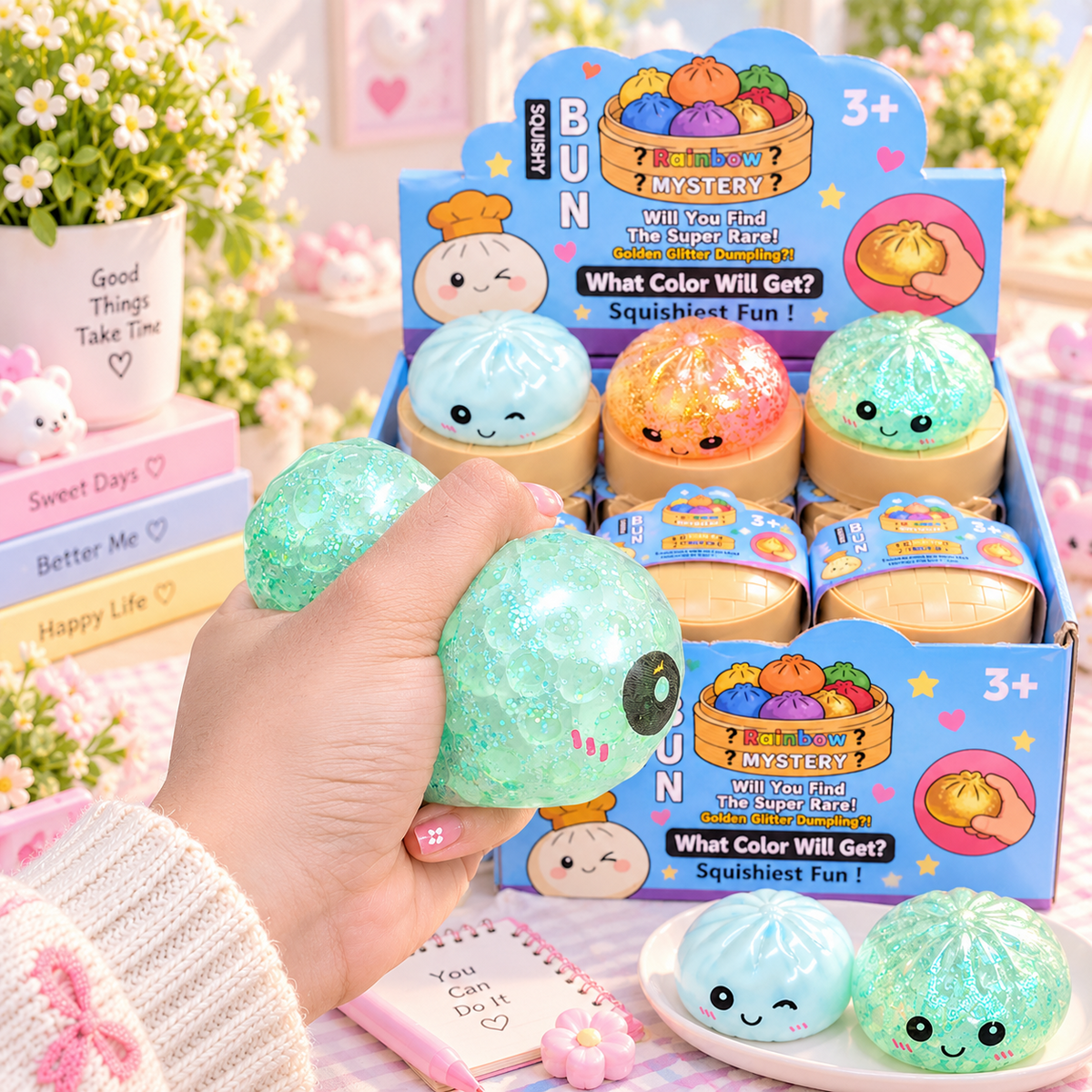 Rainbow Mystery Dumpling Squishy - display packaging