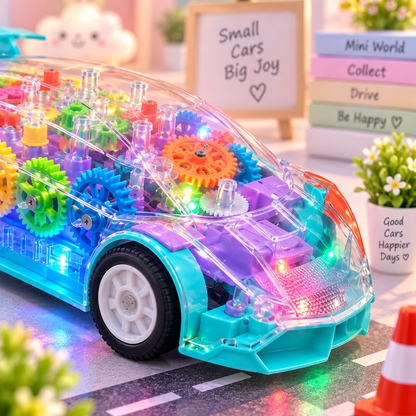 Transparent LED Gear Car Toy — detailed gear and LED view