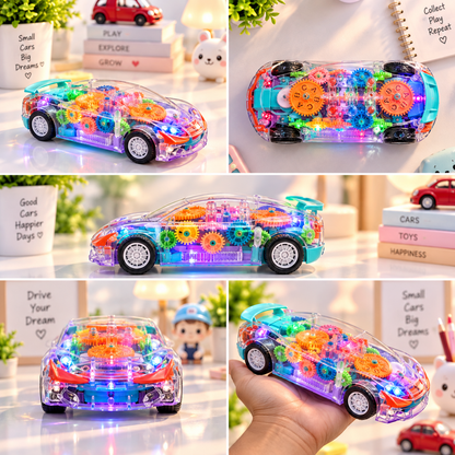 Transparent LED Gear Car Toy — lifestyle product view