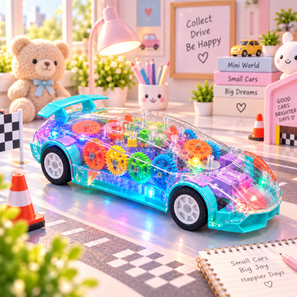 Transparent LED Gear Car Toy — Premium Pack main product image