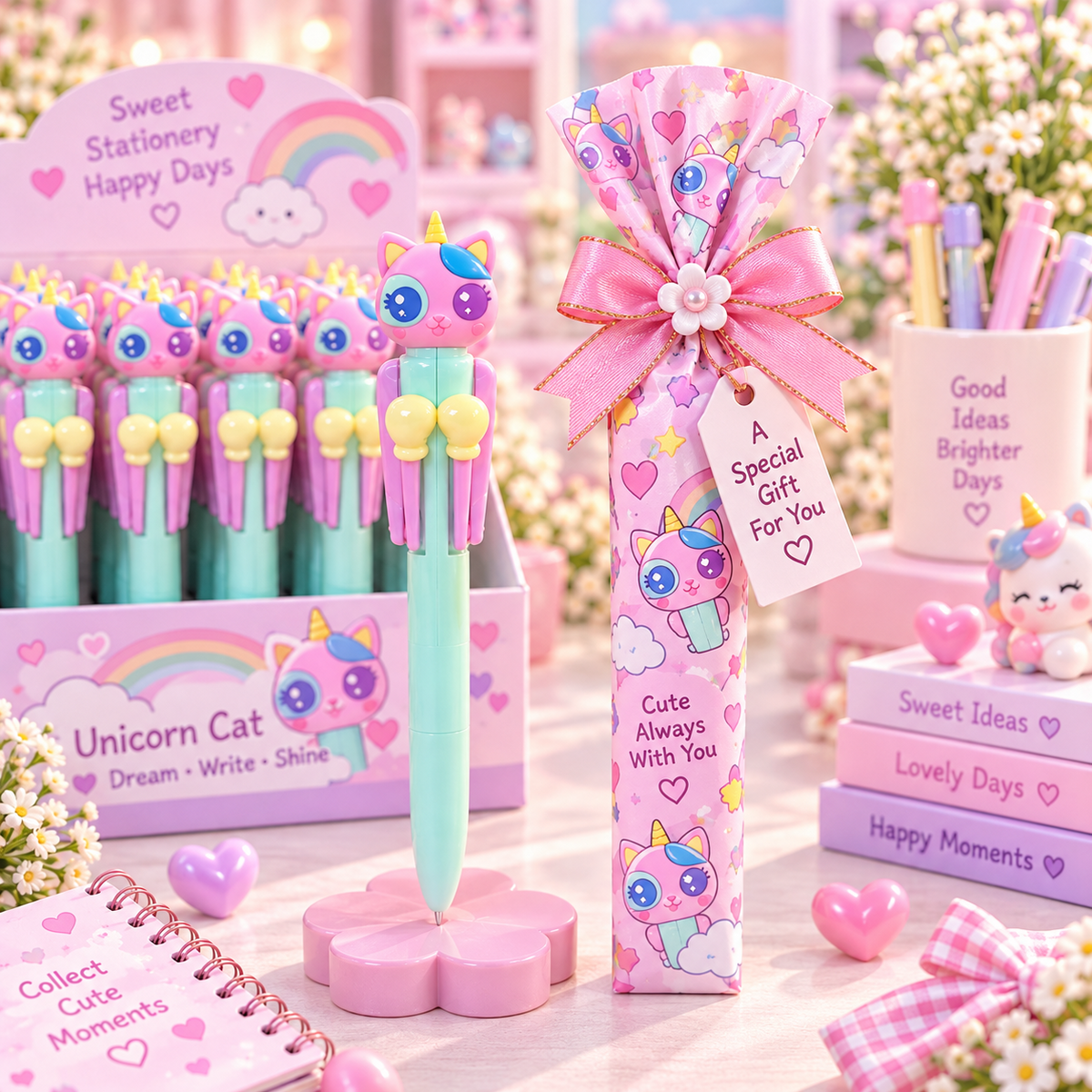 Unicorn Cat Pen premium gift packaging
