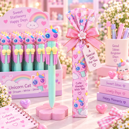 Unicorn Cat Pen premium gift packaging