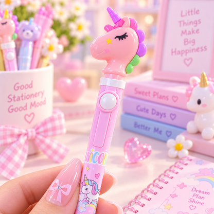 Unicorn pen close up kawaii stationery